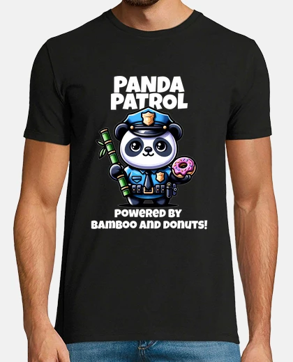 T-shirt Panda carino poliziotto