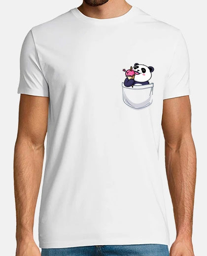 T-shirt Panda con gelato in tasca