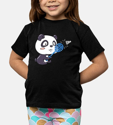 Abbigliamento Panda gioca a badminton con la racchett