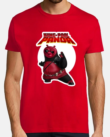 Tee-shirt panda kung-pool de fond sombre