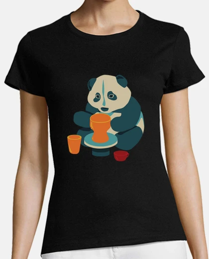 Playera panda loves pottery