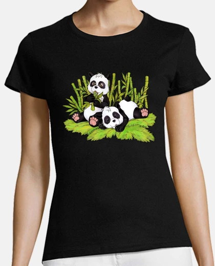 Tee-shirt panda mignon dans la forêt de bambous