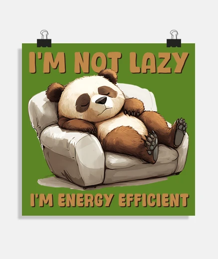 Poster panda napping armchair posters office reception lounge shop restaurant stand poster