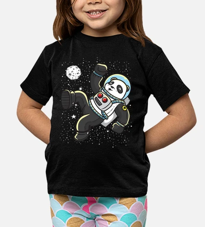 T-shirt bambino panda nello spazio come astronauta tostadora