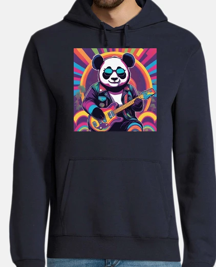 Sudadera Panda rockero moderno psicodélico
