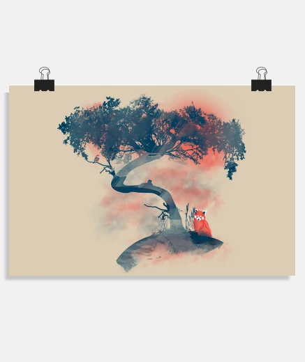 Poster Panda rosso