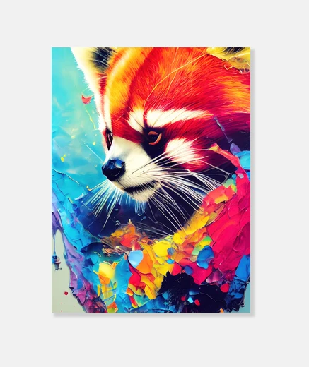 Tableau panda roux animal découvrir aventure