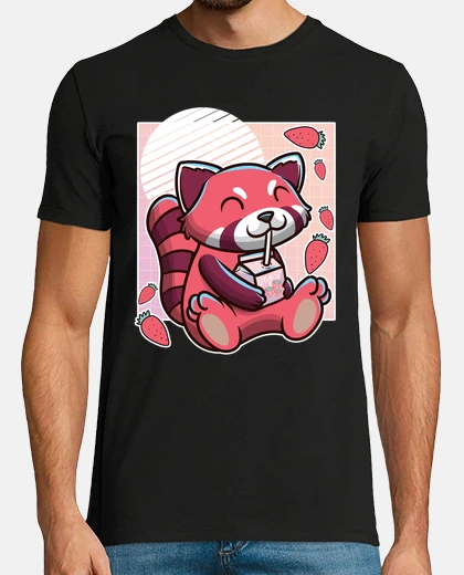 Tee-shirt panda roux au lait de fraise