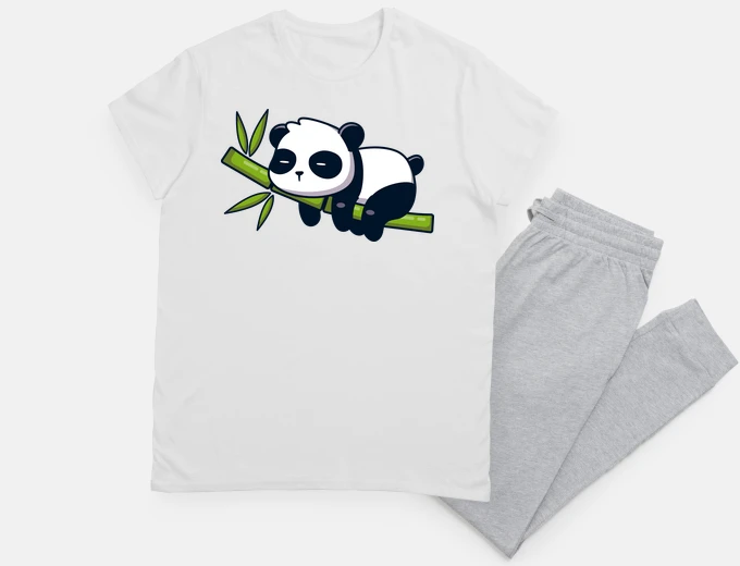 Pigiama Panda su un ramo