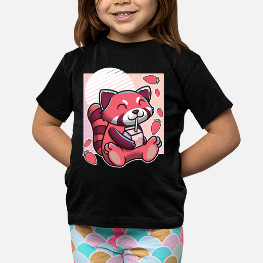 panda rojo con leche de fresa