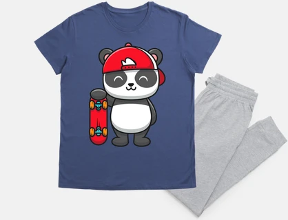 panda with skateboard
