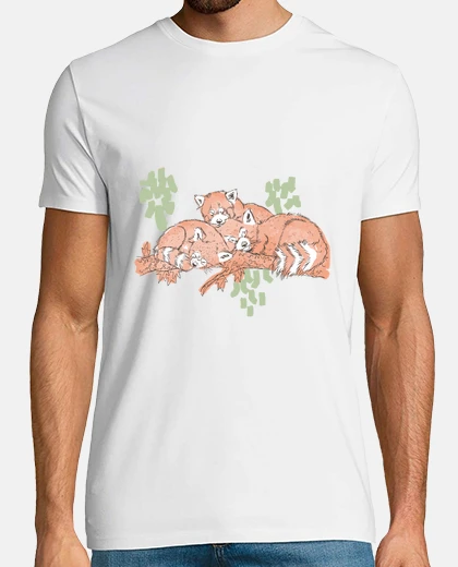 Tee-shirt pandas rouges endormis