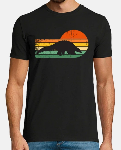 Playera pangolín estilo retro vintage