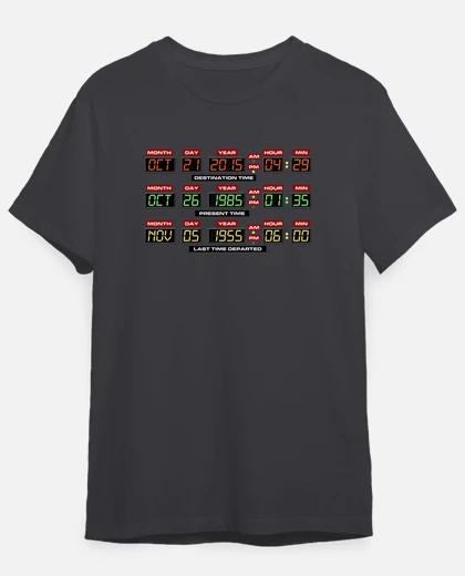 Tee-shirt panneau de configuration delorean (retour vers le futur