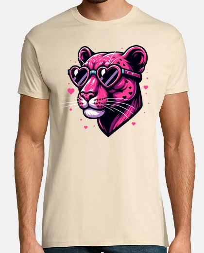 Camiseta pantera rosa con corazones