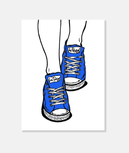 Tableau pantoufles bleu