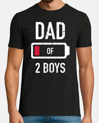 Camiseta papá 2 dos niños batería baja