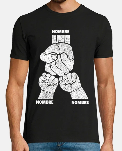 Tee-shirt papa 2 fils poings cadeau fête des père