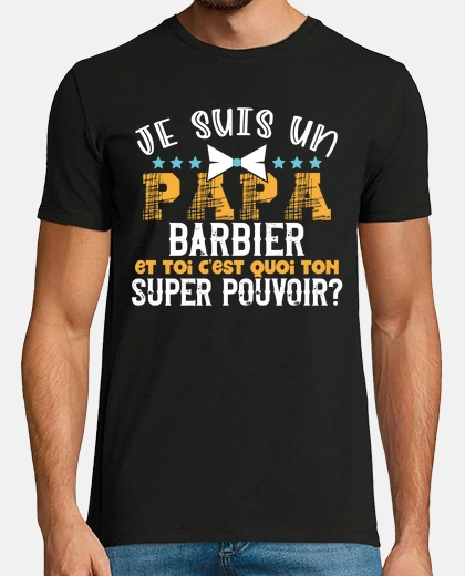 Tee-shirt Papa Barbier, humour métier coiffure