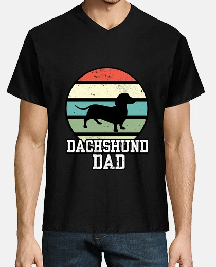 T-shirt papà bassotto i retro wiener cane papà