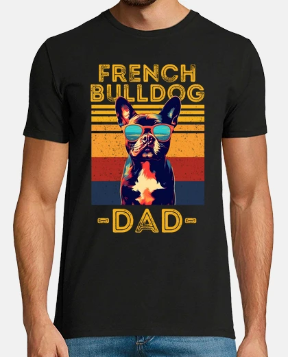 T-shirt papà bulldog francese retrò