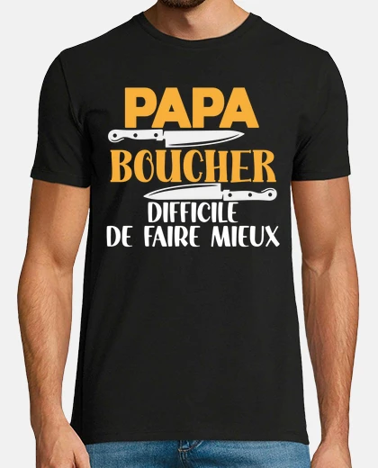 Playera papá carnicero difícil de hacer mejor