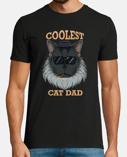 Tee-shirt papa chat le plus cool je papa chat mai