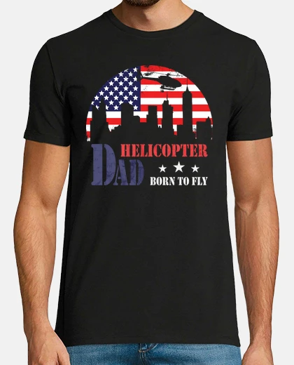 Tee-shirt papa d39hélicoptère né pour piloter le 