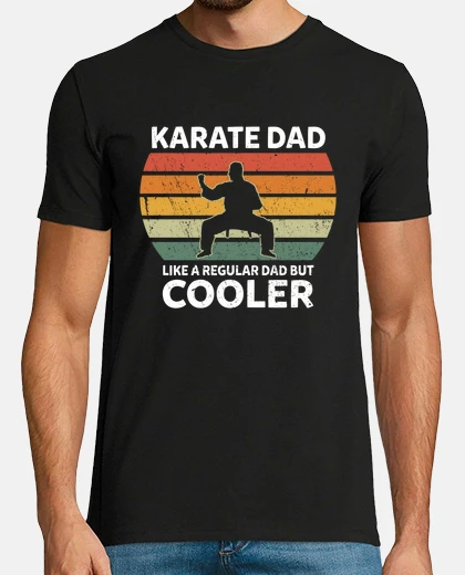 T-shirt papà di karate retrò come un papà normale ma più figo