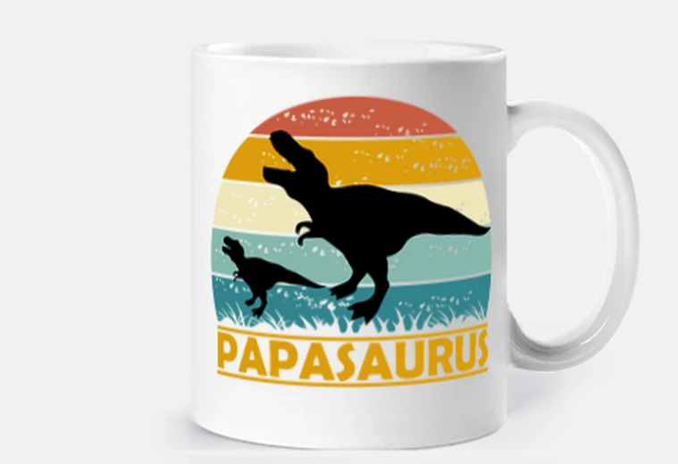 Taza Papa dinosaurio Rex retro regalos día del padre a domicilio