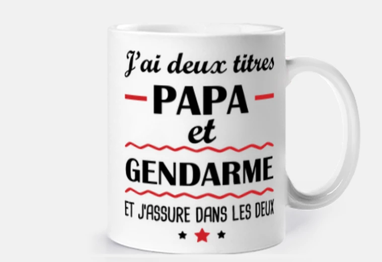 Mug Papa gendarme, idée cadeau