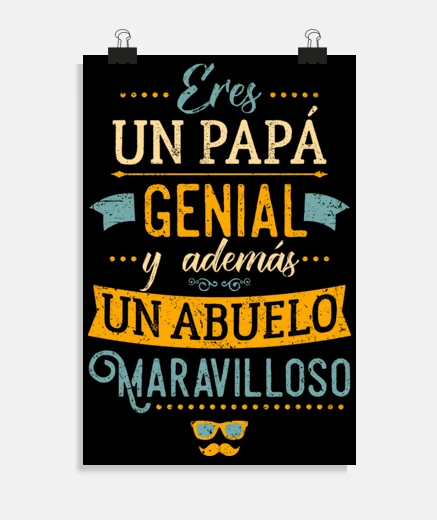 Póster Papá genial Abuelo maravilloso