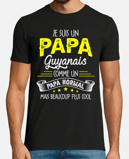 Tee-shirt Papa Guyanais Humour Cadeau De Noel