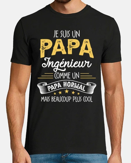 Tee-shirt Papa Ingenieur Humour Cadeau De Noel