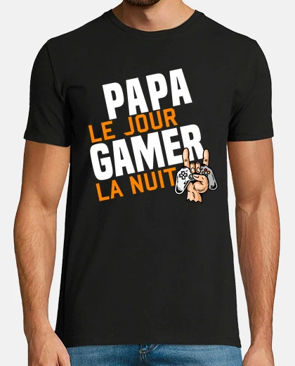 Tee-shirt PAPA le jour GAMER la nuit. Humour