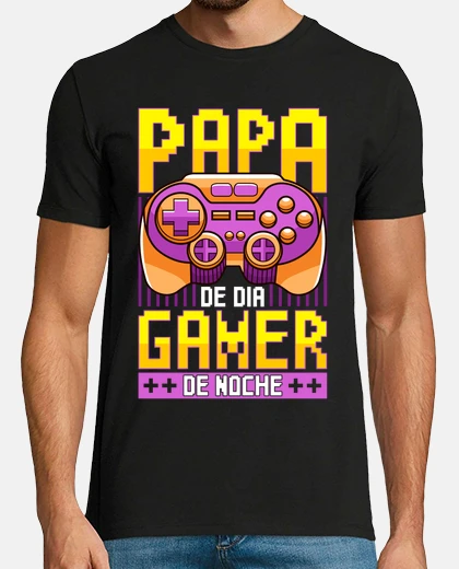 Tee-shirt papa le jour joueur la nuit père jeux vidéo