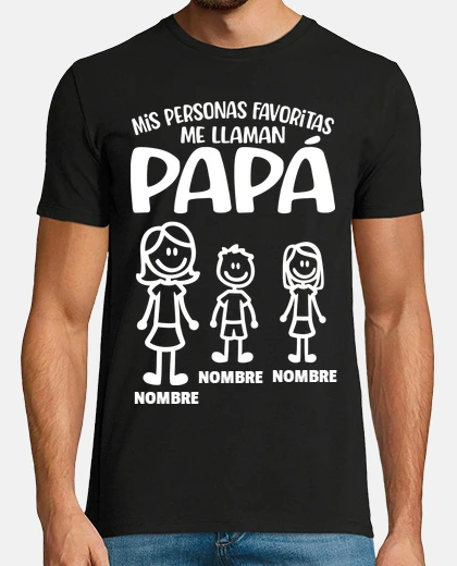 Camiseta Papá Mamá Chico Chica Personalizado Regalo Día Del Padre
