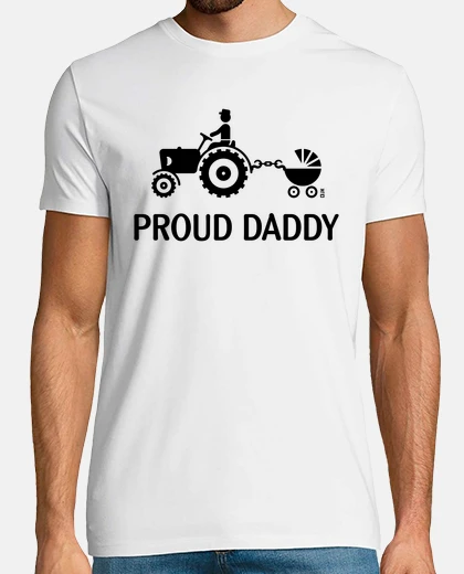 T-shirt papà orgoglioso - trattorista - nero