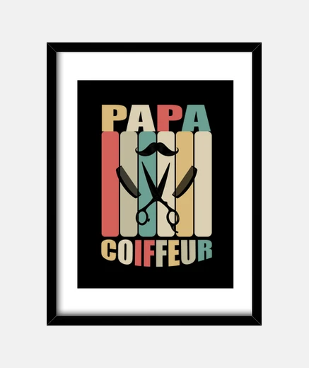 Quadro papà parrucchiere vintage  regalo papà 