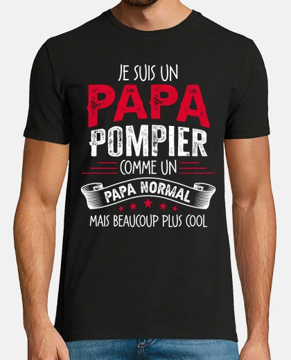 T-shirt papà pompiere umorismo natale