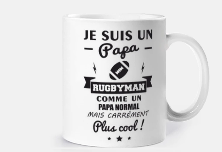 Mug papa rugbyman idée cadeau rugby
