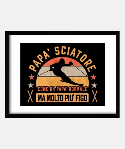 Quadro Papà Sciatore - Regalo papà