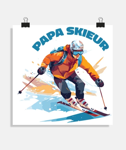 Poster papa skieur