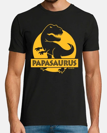Playera papasaurus - mejor papá - papá - dorado