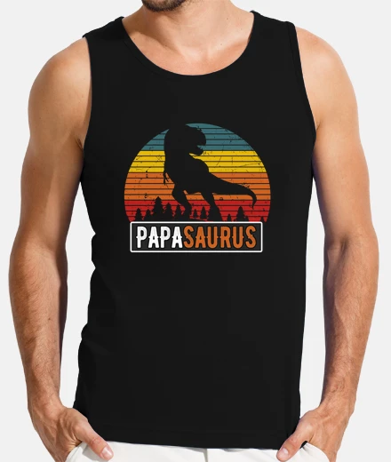 T-shirt PapaSaurus Dad T Rex Dinosaur Retro