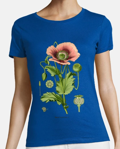 T-shirt PAPAVERO - Illustrazione botanica del XIX secolo