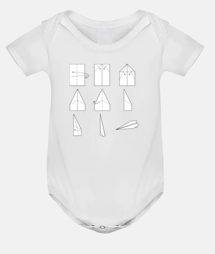 Kids paper plane how to fold baby body onesie humor nonsense class