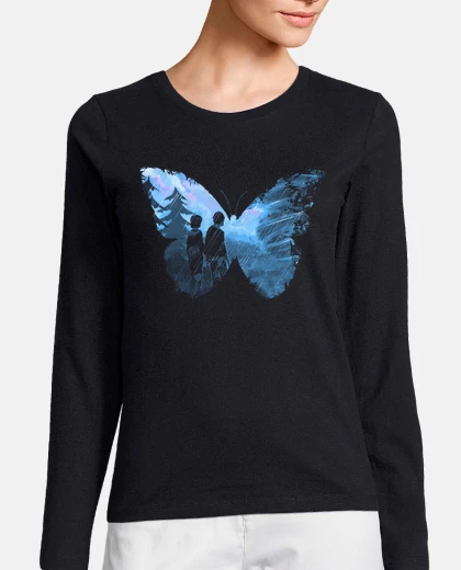 Tee-shirt papillon bleu