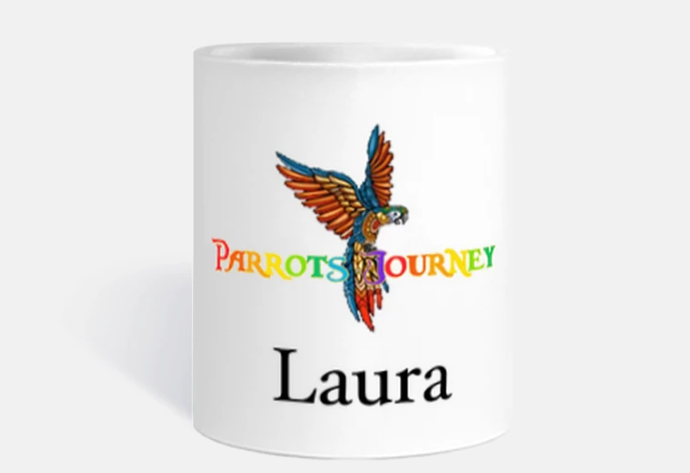 Tazza pappagalli logo laura