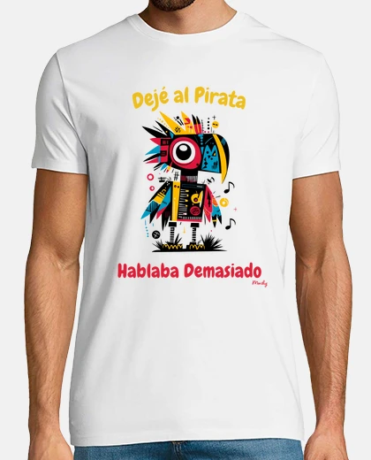 T-shirt pappagallo senza pi topo astratto color